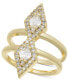 Фото #1 товара Gold-Tone Cubic Zirconia Triangle Double Row Ring, Created for Macy's