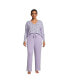 Women's Plus Size Cozy 2 Piece Pajama Set - Long Sleeve Top and Pants