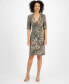 ფოტო #1 პროდუქტის Women's Printed Faux-Wrap Dress