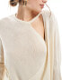 Mango knitted wrap top in white