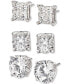 ფოტო #7 პროდუქტის Diamond Seamless Cluster Princess Stud Earrings (2 ct. t.w.) in 14k White Gold
