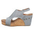 Фото #3 товара Corkys Tiffanee Studded Wedge Womens Blue Casual Sandals 41-0266-BLDN