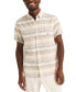 Фото #1 товара Men's Striped Short Sleeve Button-Down Shirt