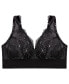 Plus Size Full Figure Bramour Lexington Lace Plunge Wireless Bralette 7013