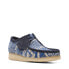 Фото #3 товара Clarks Wallabee 26166649 Mens Blue Canvas Oxfords & Lace Ups Casual Shoes