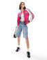 Superdry Suikajan embroidered bomber jacket in bright pink