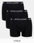 Фото #2 товара Jack & Jones 3 pack trunks in black with logo waistband