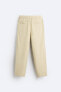 Pleated cotton - linen trousers