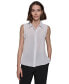 ფოტო #1 პროდუქტის Women's Lace-Trim Sleeveless Shirt