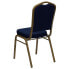 Фото #2 товара Hercules Series Crown Back Stacking Banquet Chair In Navy Blue Patterned Fabric - Gold Frame