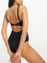 Ivory Rose Fuller Bust crinkle scoop back swimsuit in black