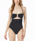 Фото #1 товара Women's Ruched Cutout Bandeau One-Piece Swimsuit