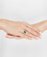 ფოტო #2 პროდუქტის Lab Grown Emerald (2-1/2 ct. t.w.) & Lab Grown Diamond (3/8 ct. t.w.) Pear Halo Ring in 14k Gold (Also in Lab Grown Sapphire)