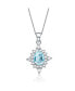 ფოტო #1 პროდუქტის Cubic Zirconia Sterling Silver White Gold Plated Shape Pendant