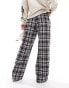 Weekday Beya relaxed fit trousers in grey check