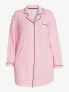 Фото #1 товара Joyspun Women’s Cotton Blend Pink Long Sleeve Notch Collar Sleepshirt Size M