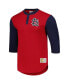Men's Red St. Louis Cardinals Cooperstown Collection Legendary Slub Henley 3/4-Sleeve T-shirt
