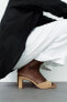Фото #1 товара Замшевые босоножки на широком каблуке ZARA