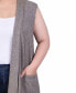 Plus Size Long Sleeveless Knit Vest