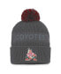 ფოტო #3 პროდუქტის Men's Charcoal Arizona Coyotes Authentic Pro Home Ice Cuffed Knit Hat with Pom
