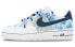 Фото #1 товара 【定制球鞋】 Nike Air Force 1 Low 07 空军一号 蓝墨晕染 刺绣 国潮 解构 复古 低帮 板鞋 男款 白蓝 / Кроссовки Nike Air Force CW2288-111