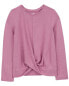 Фото #2 товара Kid Twist-Front Long-Sleeve Fashion Top - Pink 10