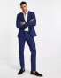 Jack & Jones Premium slim fit suit trousers in bright blue Средневековый Синий, W30 - фото #4