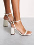 ASOS DESIGN Wide Fit Hilton barely there block heeled sandals in beige