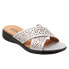 Фото #2 товара Softwalk Tillman S1502-042 Womens Silver Wide Leather Slides Sandals Shoes 12