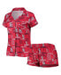 ფოტო #1 პროდუქტის Women's Red St. Louis Cardinals Flagship Allover Print Top and Shorts Sleep Set