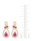 ფოტო #6 პროდუქტის Emerald (1-1/5 ct. t.w.) and Diamond (1/4 ct. t.w.) Drop Earrings in 14k Yellow Gold (Also Available in Ruby)