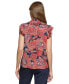 Women's Paisley-Print Tie-Neck Ruffle Top