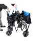 Folding Cart Wagon for Garden, Shopping, Beach - Black + Blue