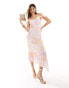 Vero Moda maxi slip dress in pastel floral