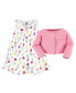 Фото #6 товара Toddler Girl Cotton Dress and Cardigan Set, Spring Tulips