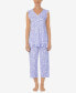 ფოტო #1 პროდუქტის Women's Sleeveless Top and Cropped Pants 2-Pc. Pajama Set