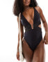 Фото #8 товара River Island high leg swimsuit in black