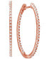 ფოტო #1 პროდუქტის Diamond Medium In & Out Hoop Earrings (1/4 ct. t.w.) in 14k Rose Gold-Plated Sterling Silver, 1.1"