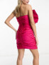 Forever New fallen shoulder bow mini dress in pink