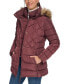 ფოტო #3 პროდუქტის Women's Bibbed Faux-Fur-Trim Hooded Puffer Coat, Created for Macy's