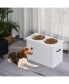 Фото #2 товара Stainless Steel Raised Pet Bowl Feeding Station with Storage