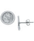ფოტო #1 პროდუქტის Cubic Zirconia Coin Stud Earrings in Sterling Silver, Created for Macy's