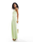 Pretty Lavish satin maxi dress in pistachio