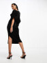 Фото #5 товара Closet London wrap tie midi dress in black