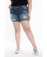 ფოტო #1 პროდუქტის Plus Size Denim Mid Rise Shorts