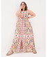 Фото #1 товара Plus Size Carmen Trail Marks Maxi Dress