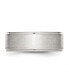 Stainless Steel Polished Brushed Center 8mm Edge Band Ring