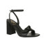 Sam & Libby Womens Black Leather Ankle Strap Buckle High Heel Sandal Size US 7.5