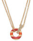 ფოტო #1 პროდუქტის Gold-Tone Pavé & Color Circle Double Chain Pendant Necklace, 16" + 2" extender, Created for Macy's