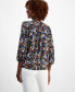 Women's Floral-Print Pintucked Peasant Blouse